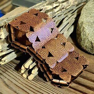 Antique Copper Edgy Rustic Geometric Bracelet